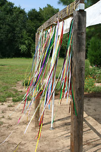 Prayer Ribbons blowing in the wind