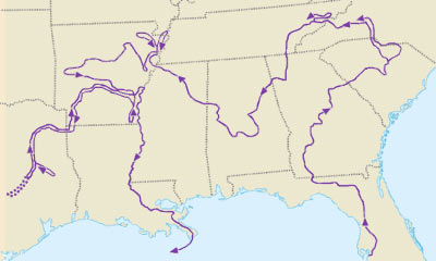 Map of Desoto's travels